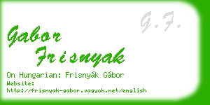 gabor frisnyak business card